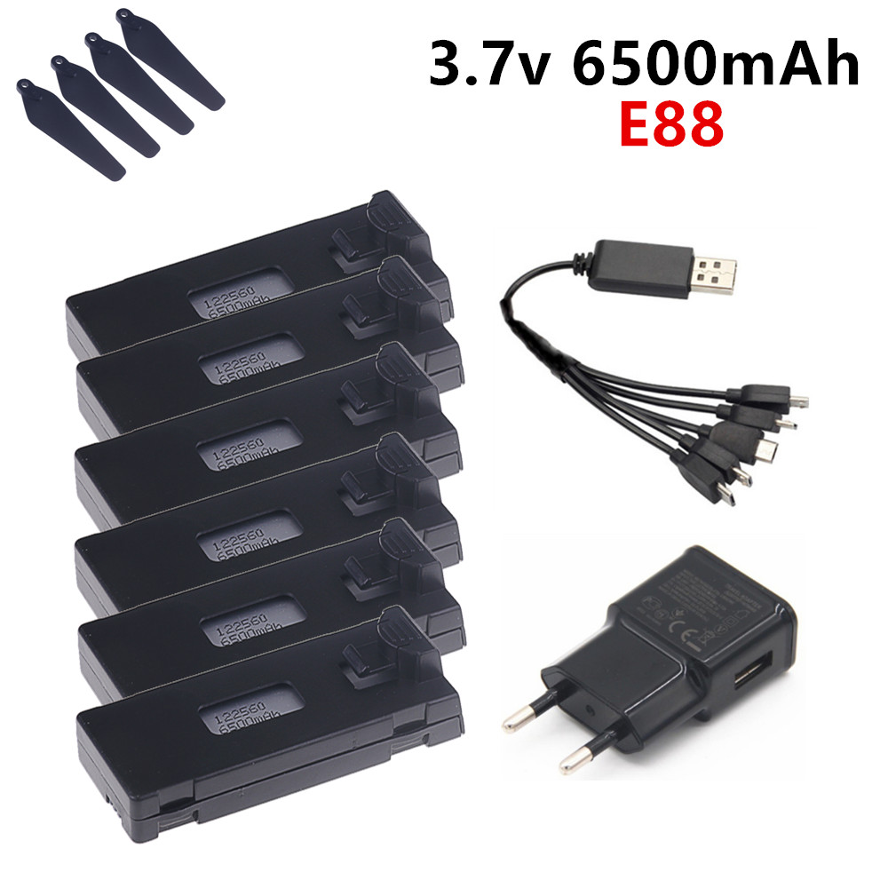 Drone Battery Charger - 3.7V 6500mAh Lipo Battery For E88