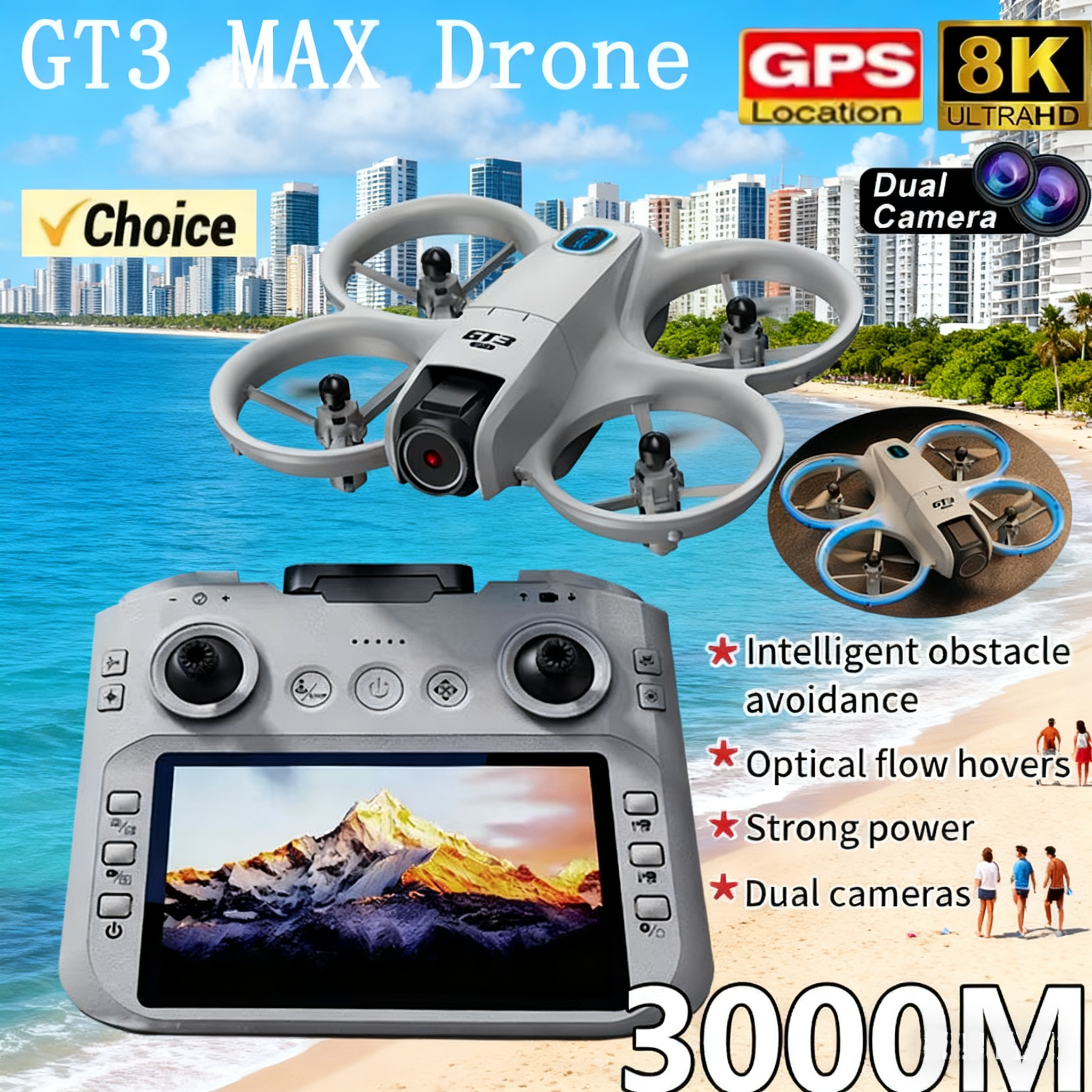 Drone Controller Screen - NEW GT3 Drone with HD Dual