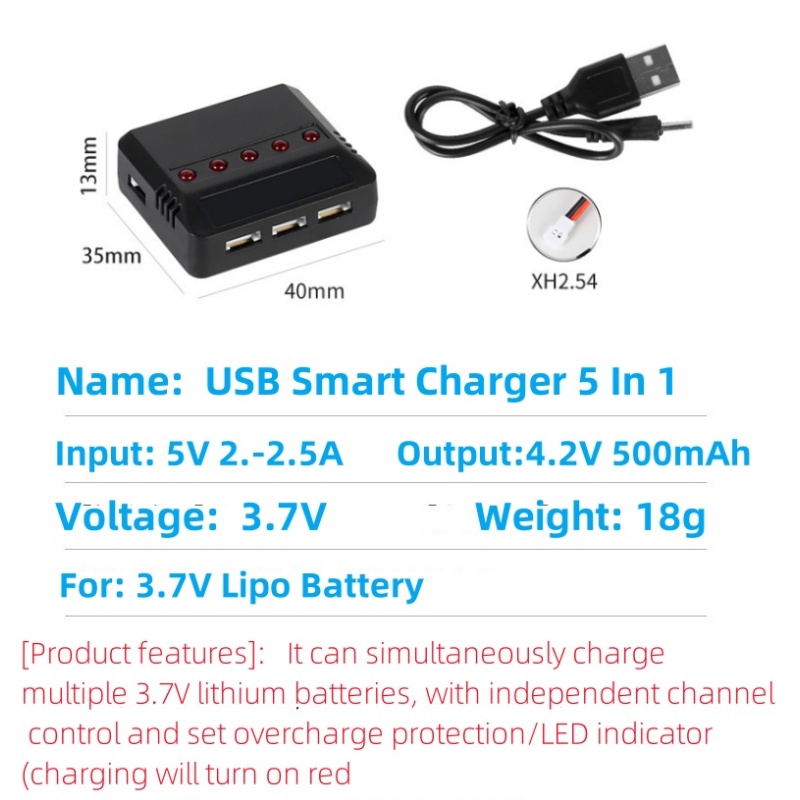 Syma X5HW X5HC X5C X5SW 3.7V 5 - Drone Battery Adapter reseña y precio