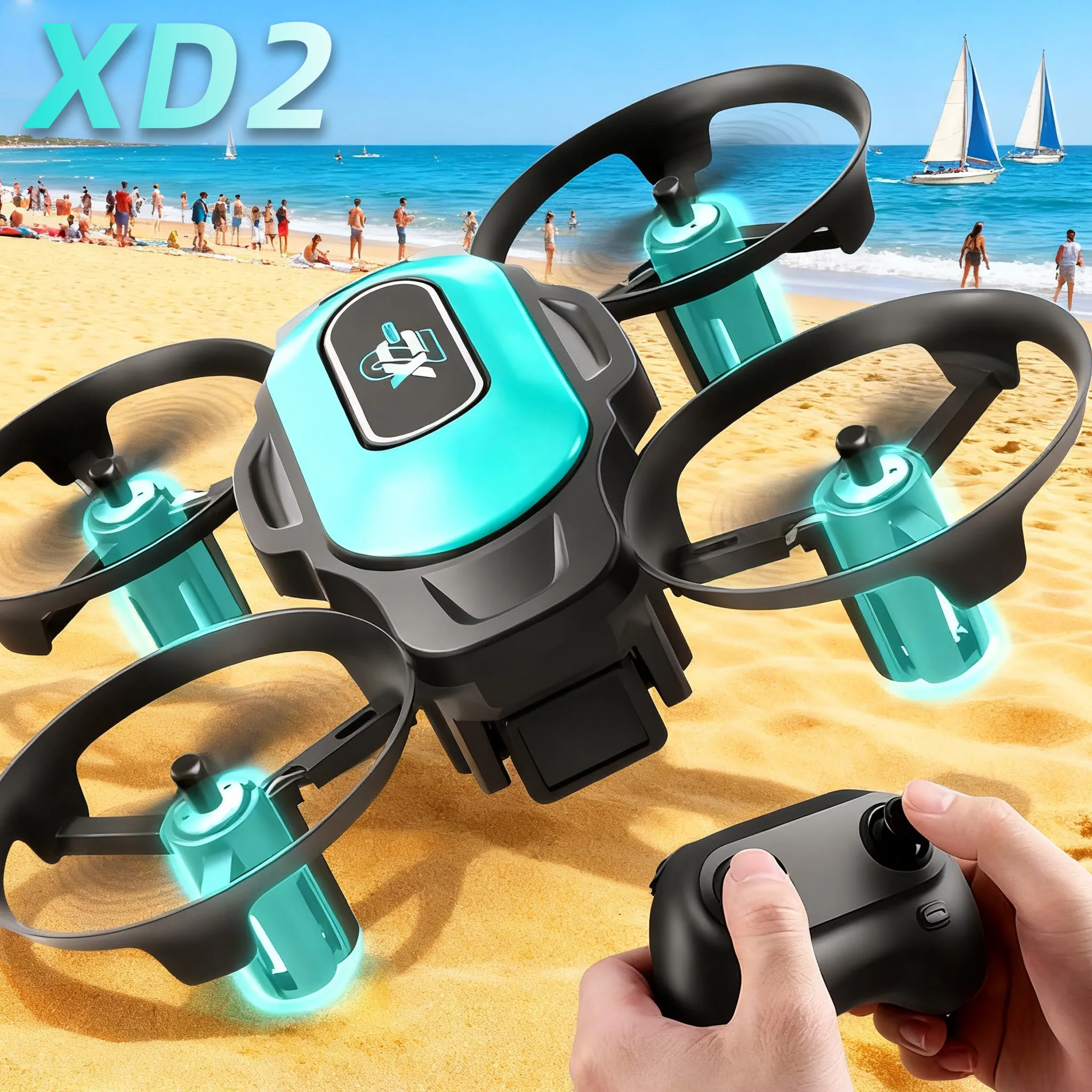 XD2 Mini Drone, 360° Stunt Fli - Drone Controller Screen reseña y precio