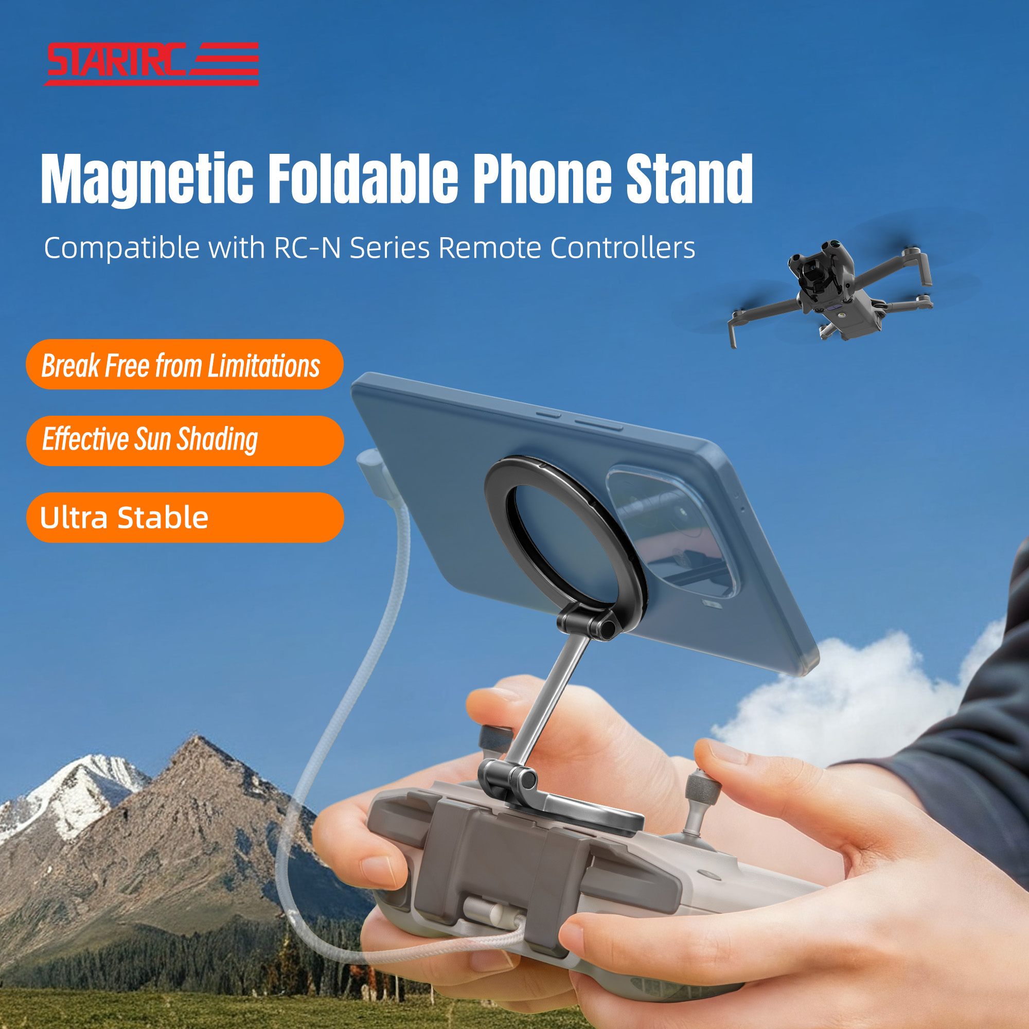 360 ° Rotation Foldable Magnet - Drone Tablet Mount reseña y precio