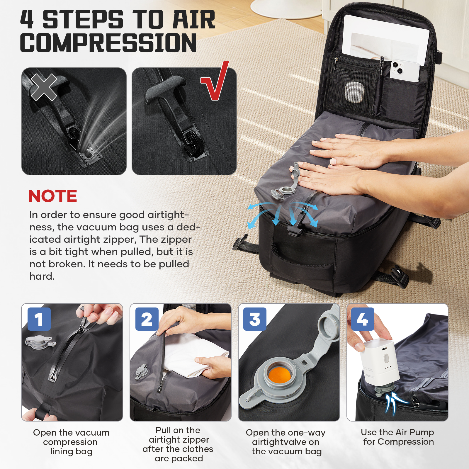 Women Backpack Vacuum Backpack - Drone Backpack reseña y precio