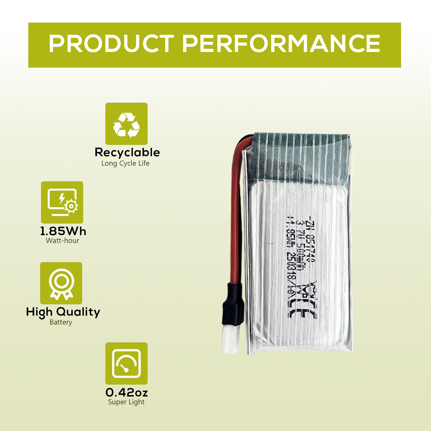 5Pcs 3.7V 500mAh LiPo Batterie - Drone Battery Adapter reseña y precio
